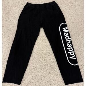 Madhappy Black Sweatpants Medium Made in USA Vertical Leg Print Logo